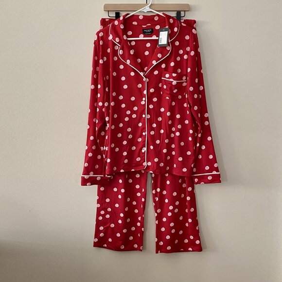 Kate Spade Polka Dot Long PJ Set NWT - Picture 3 of 9